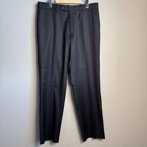 HUGO BOSS Men's 42R Textured Line Wool Dress Pant Black Formal Prom Lined